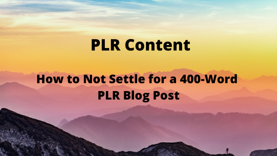 How to Not Settle for a 400-Word PLR Blog Post