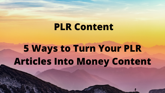5 Ways to Turn Your PLR Articles Into Money Content
